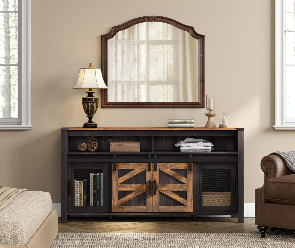 Dark Walnut Black Entertainment Center H47257
