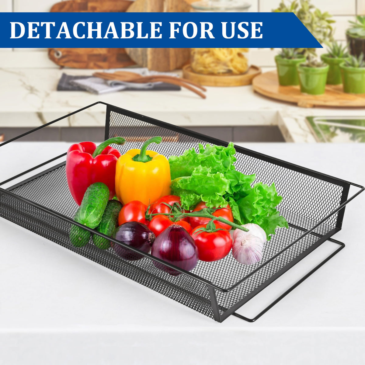 3 Tier Rectangular Metal Fruit Basket Y97872