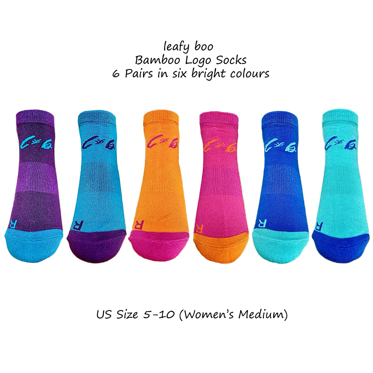 Bamboo Low Cut Running Socks for Women, Size 5-10, Pack of 6 Pairs L566579