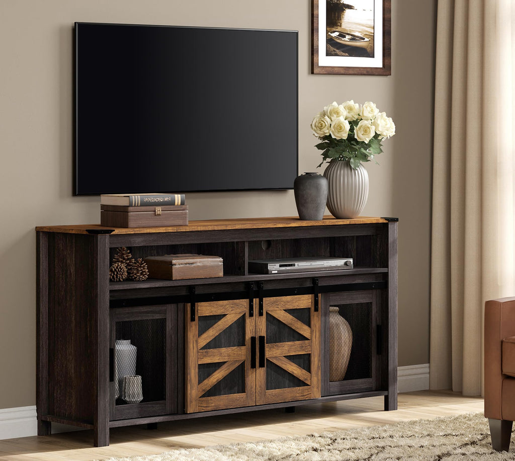 Dark Walnut Black Entertainment Center H47257