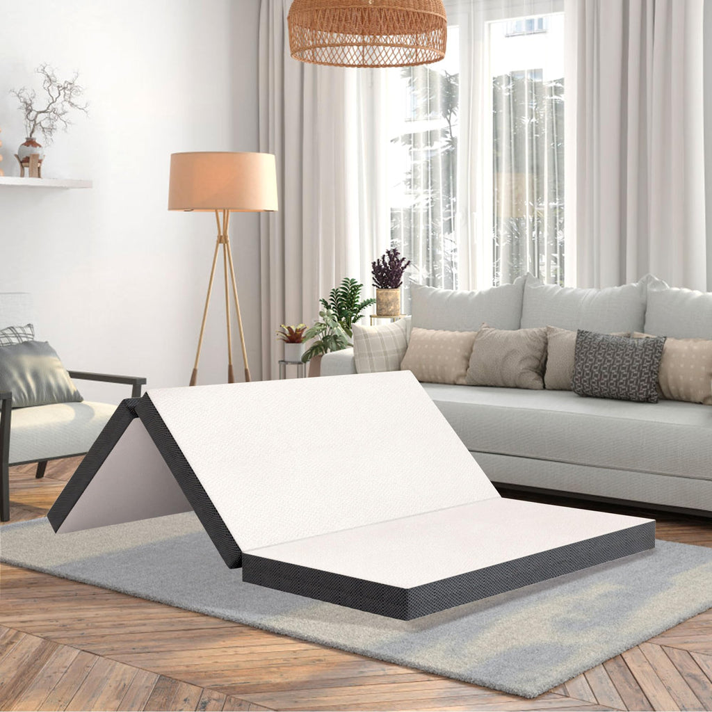 Tri-Fold Gel Memory Foam Mattress with Washable Cover, 3 Inch Queen W8666