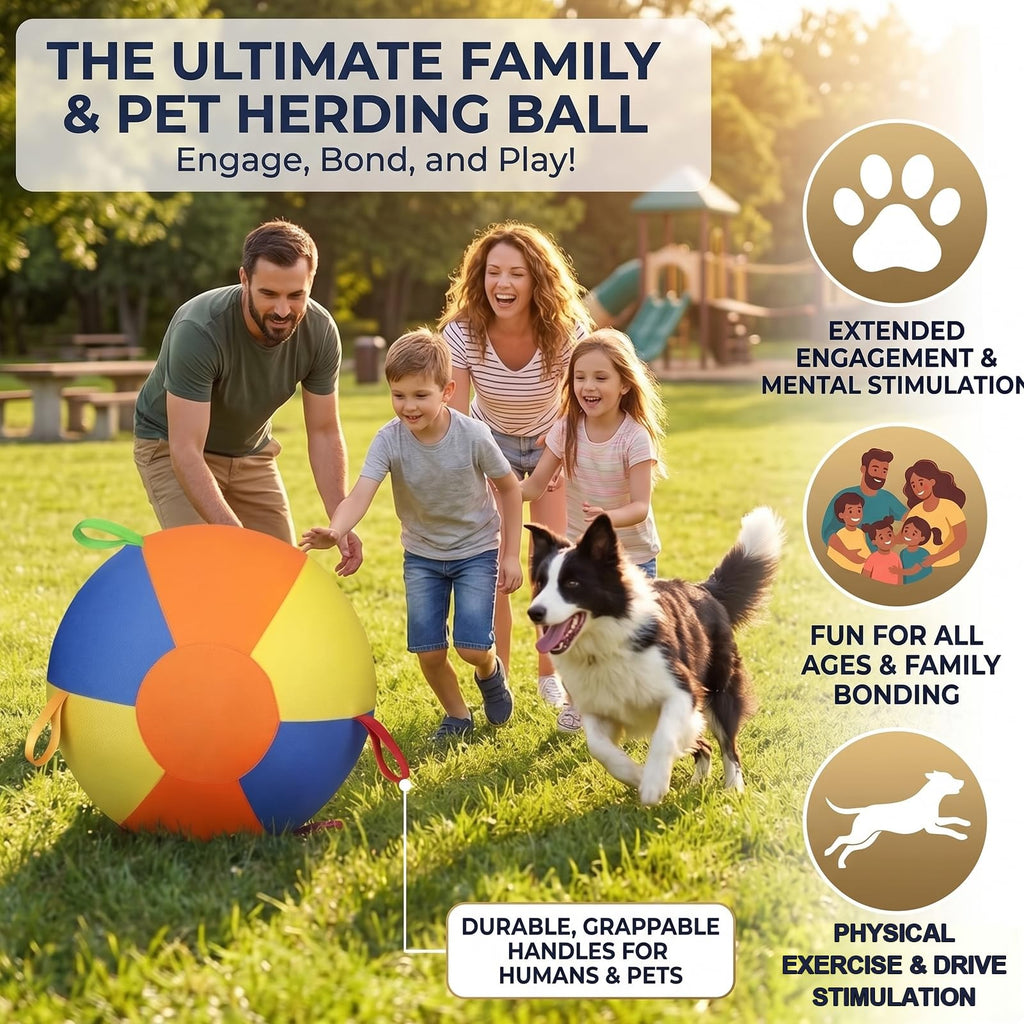 Inflatable Dog Ball with Handle Cover & Pump 18in U127