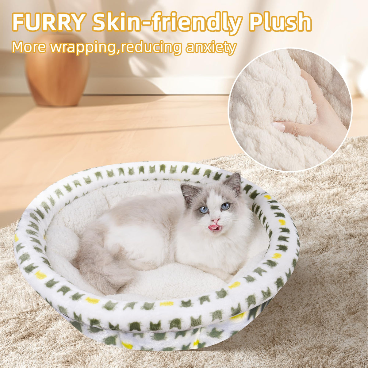 Beige Washable Dog Sofa Bed E304646