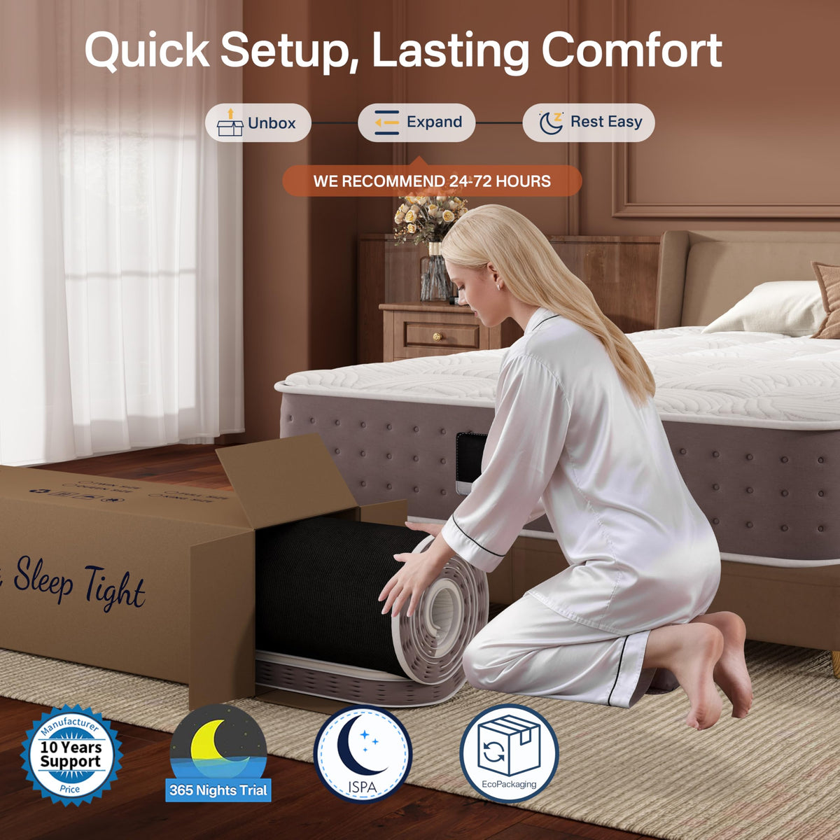 8 Inch Medium Firm Twin XL Hybrid Mattress Y657