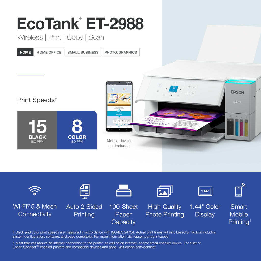 Wireless All-in-One Color Supertank Printer T6364