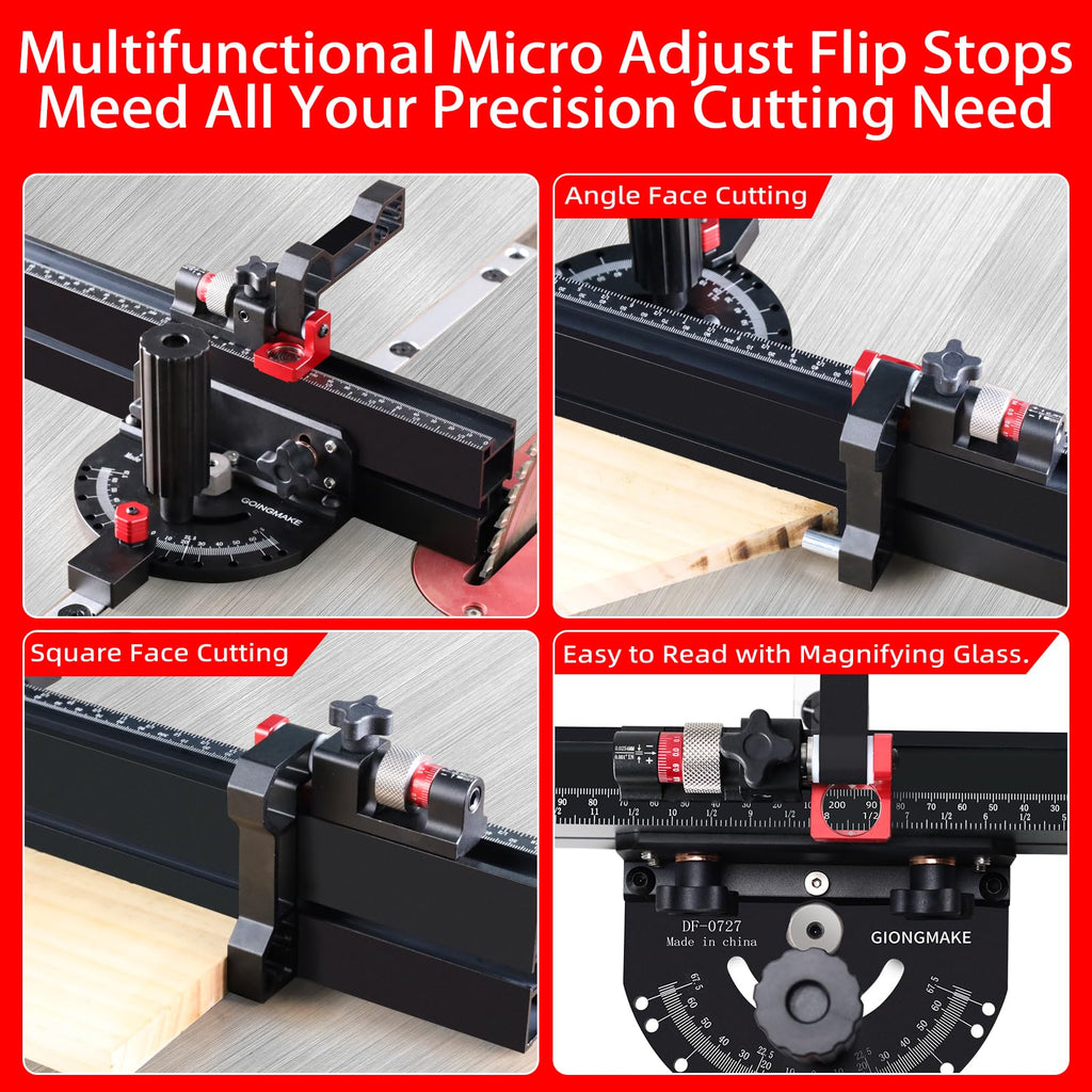 Table Saw Miter Gauge with Micro Adjust Flip Stop B233307