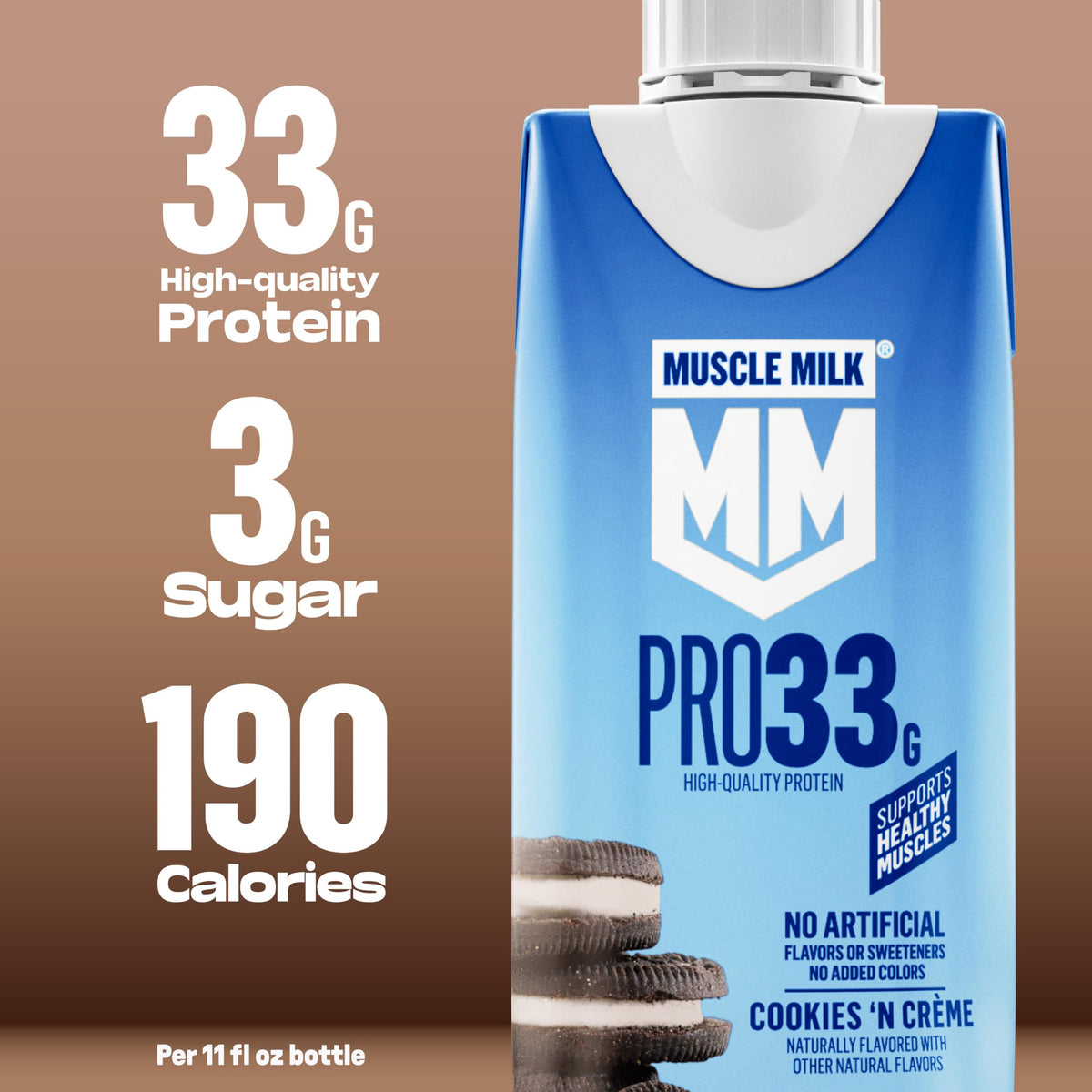 11 fl oz High Protein Shake, 12 Pack, 33g Protein, 3g Sugar A6849