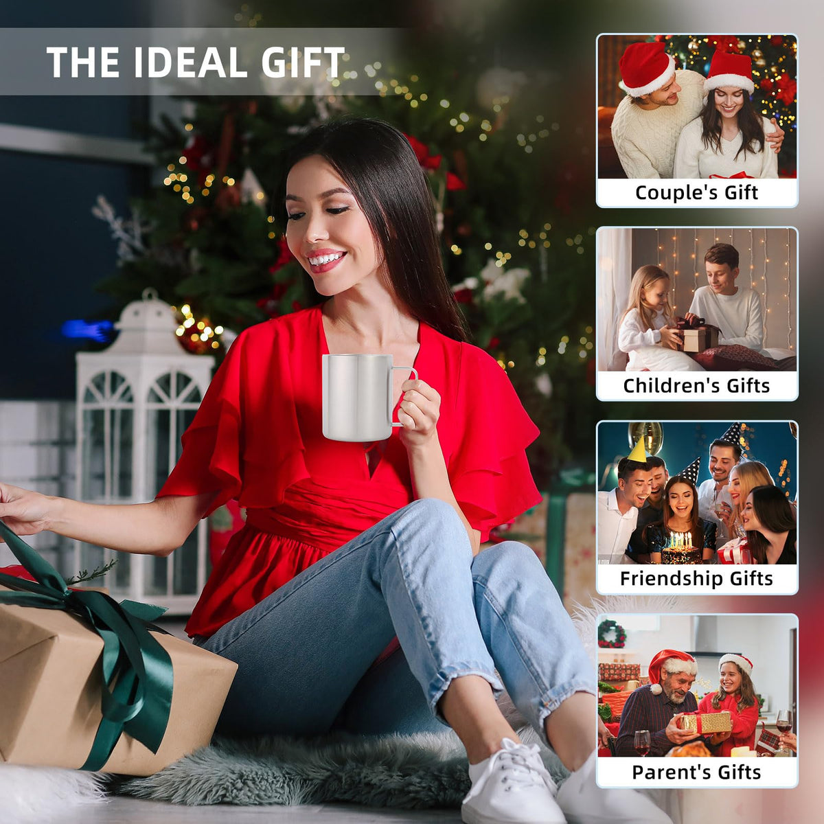 14oz Insulated Stainless Steel Coffee Mug with Lid 2 Pack V673222