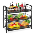3 Tier Rectangular Metal Fruit Basket Y97872