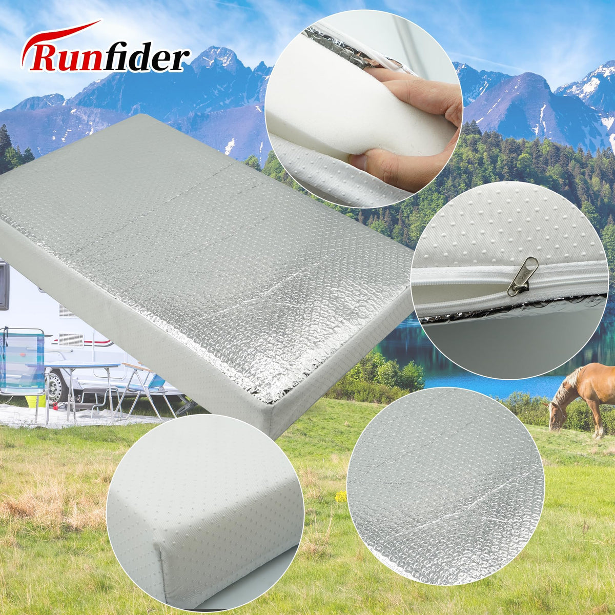 22 x 14 Inch RV Vent Insulator with Reflective Surface U877