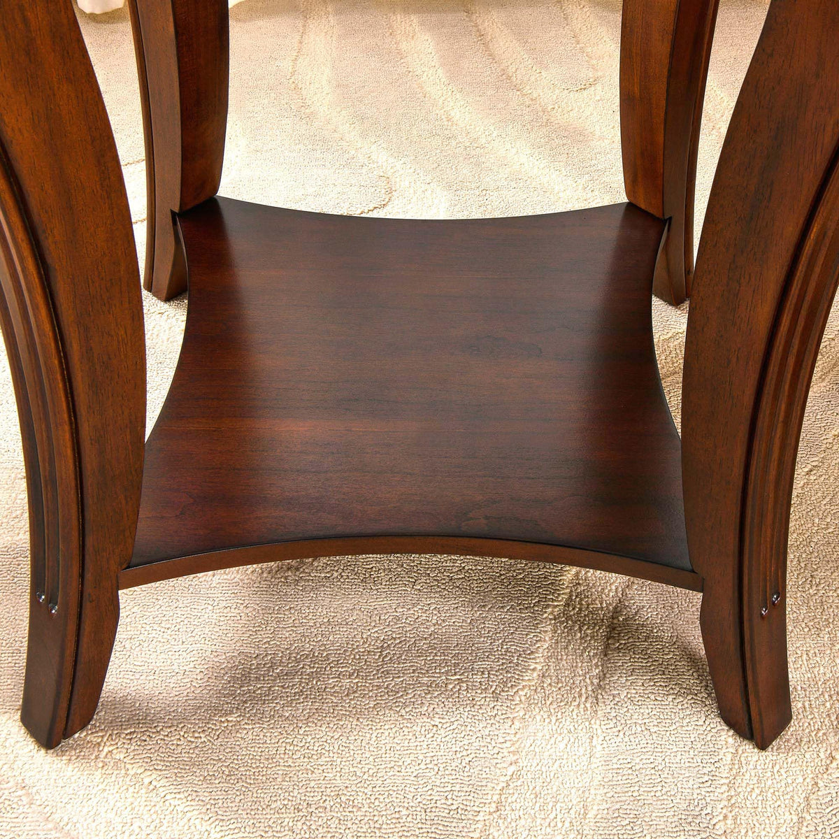 Vintage Wood End Table with Storage Shelf J3917