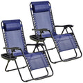 Blue 2-Pack Zero Gravity Lounge Chair with Cup Tray Y62908