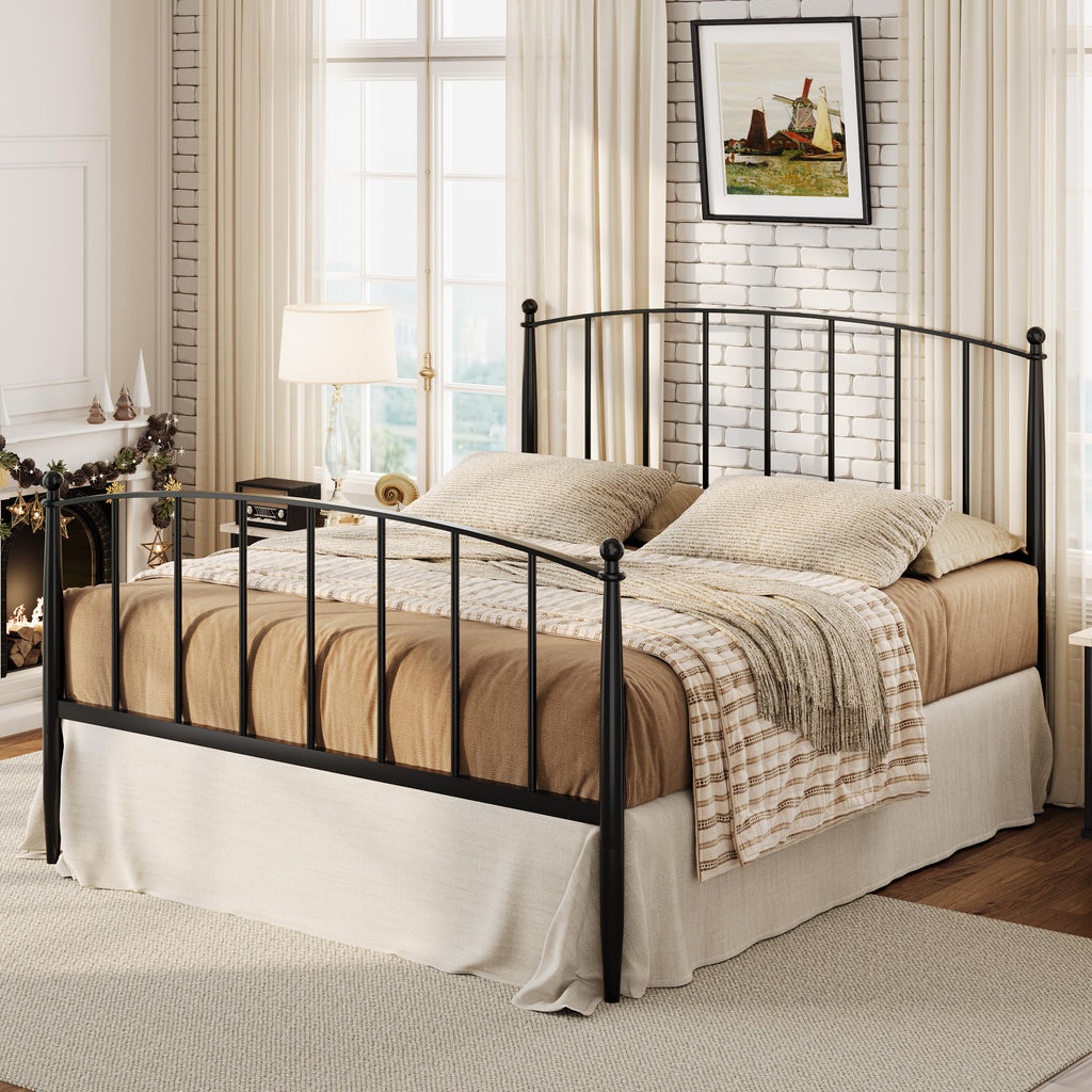 Full Size Black Metal Platform Bed Frame A8685