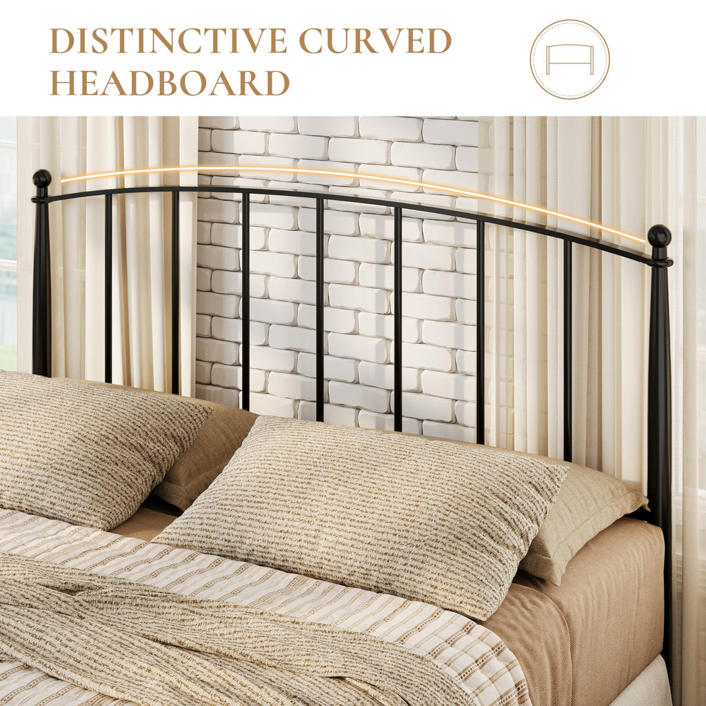 Full Size Black Metal Platform Bed Frame A8685