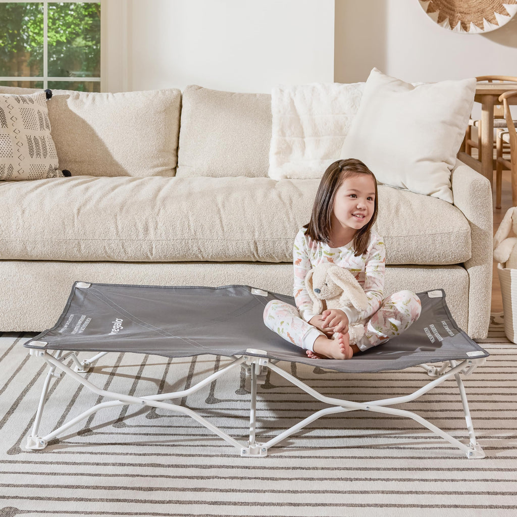 Portable Toddler Cot, Foldable Lightweight Travel Bed, Gray C994646