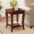 Vintage Wood End Table with Storage Shelf J3917