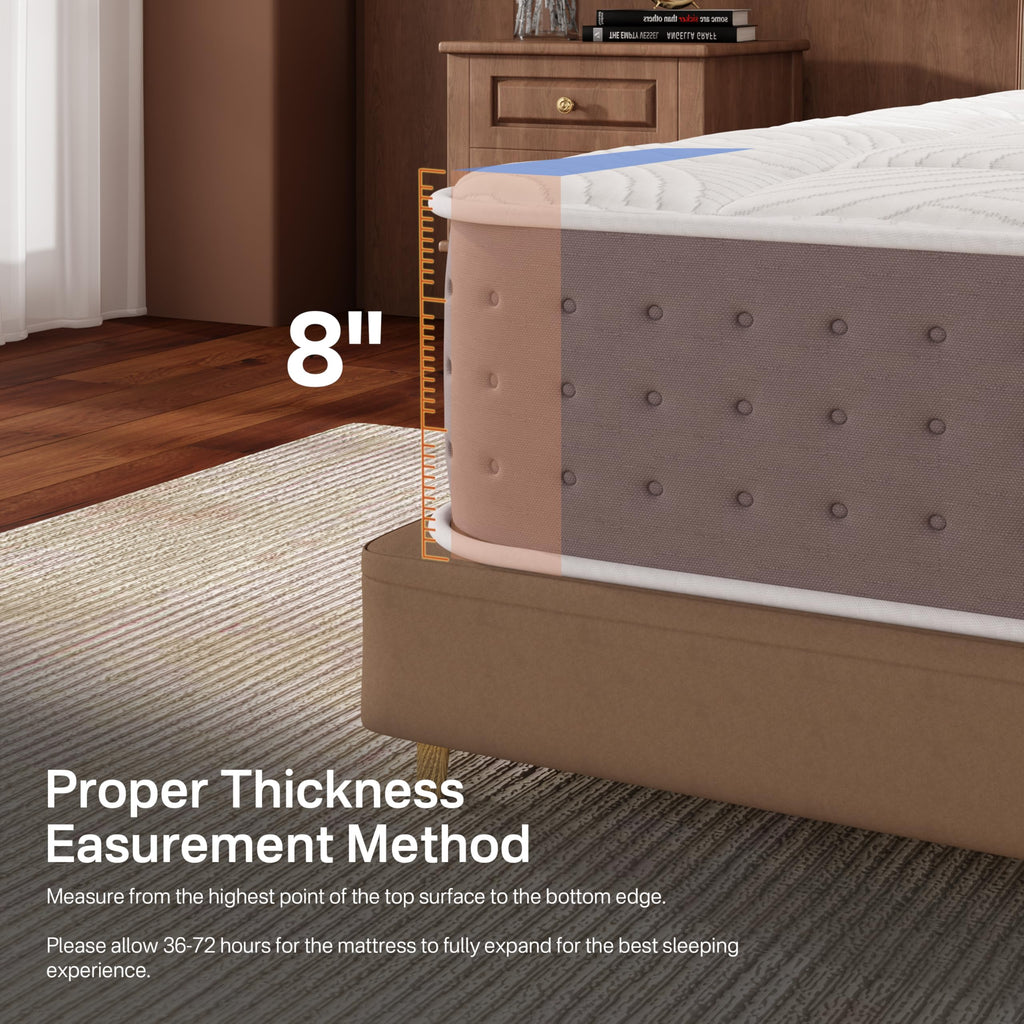 8 Inch Medium Firm Twin XL Hybrid Mattress Y657