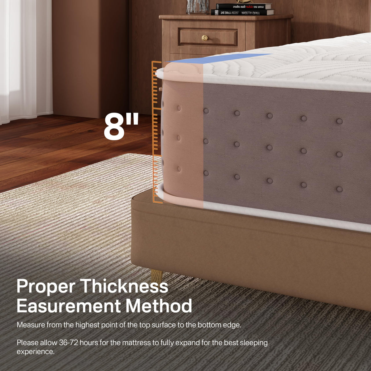 8 Inch Medium Firm Twin XL Hybrid Mattress Y657