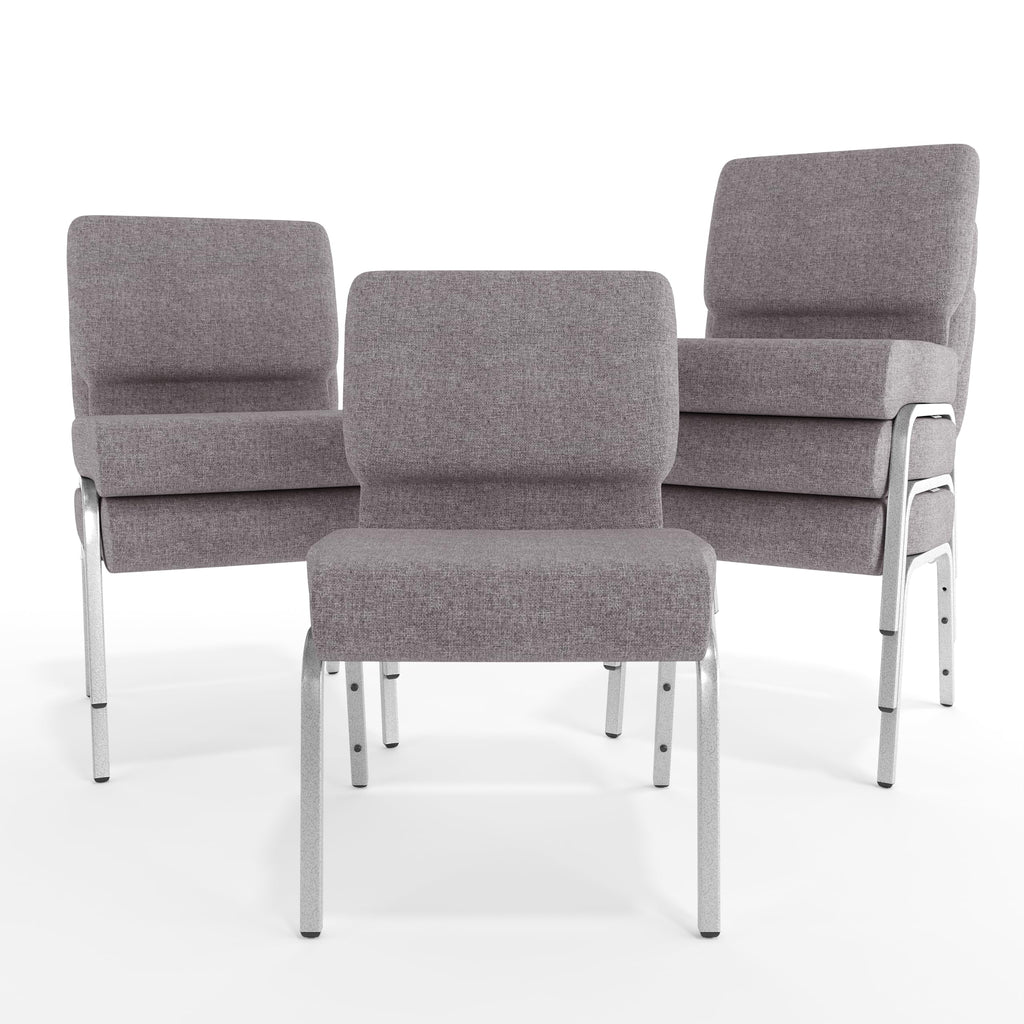 Gray 21" W Stacking Church Chair 4-Pack U77048
