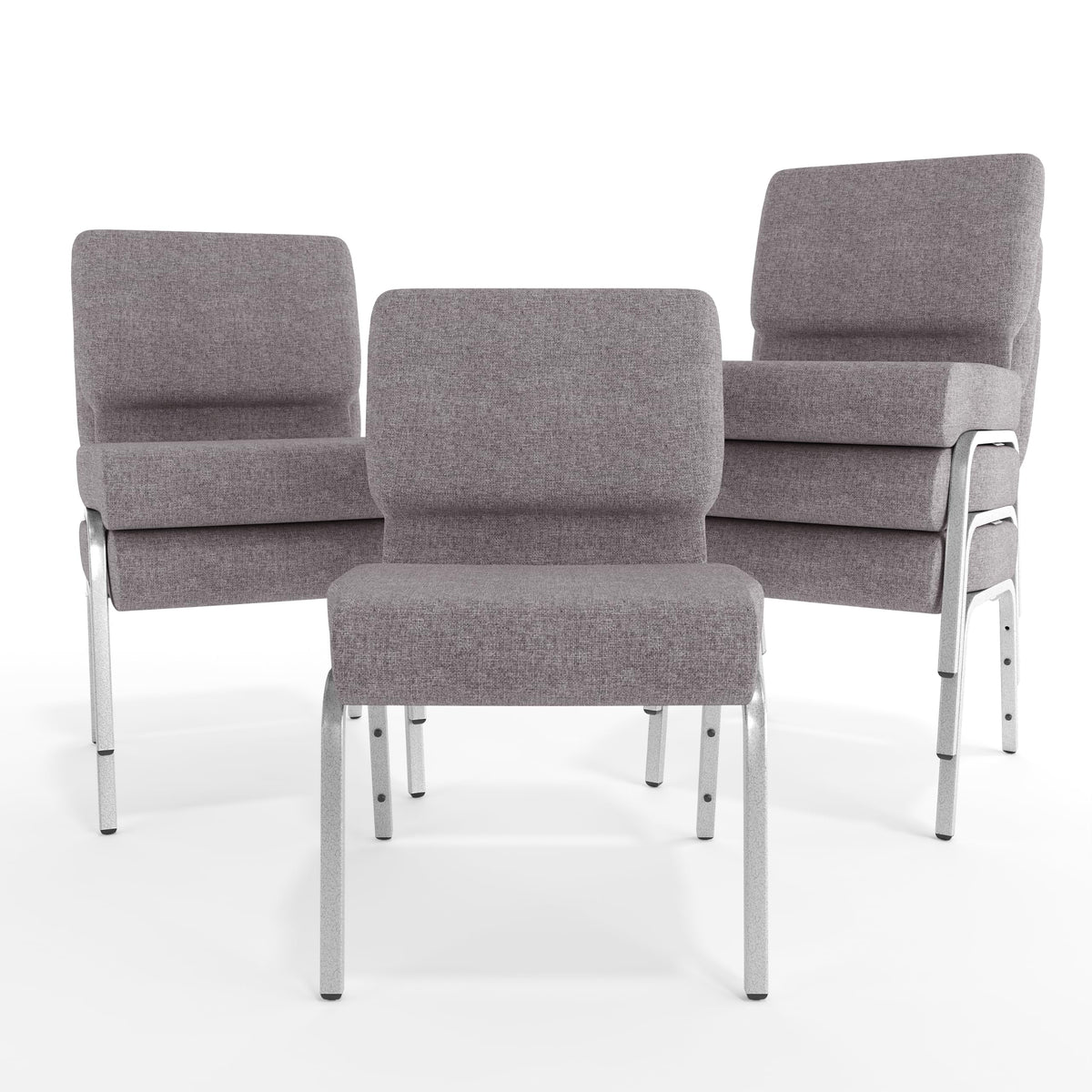 Gray 21" W Stacking Church Chair 4-Pack U77048